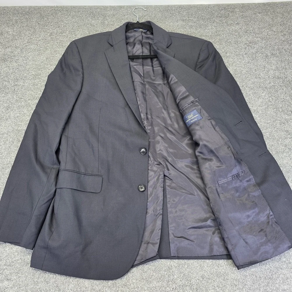 346 Brooks Brothers Stretch Dark Blue Wool Blend Suit Office Mens Size 42 Long